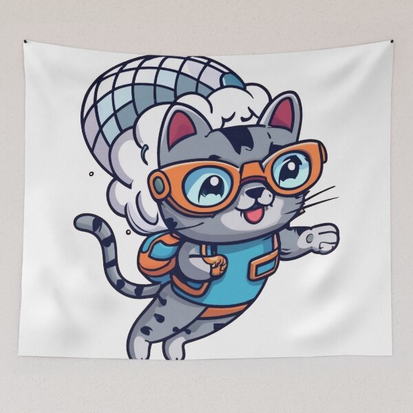 Item preview, Purr-fect Freefall: The Skydiving Cat designed and sold by JAMESAMORN.
