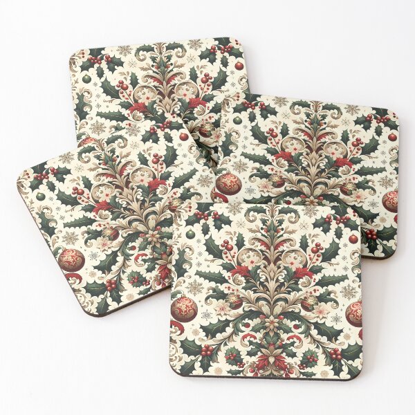 Item preview, Christmas Damask Pattern designed and sold by NeatSplash.