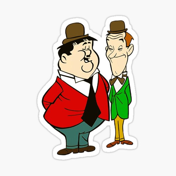 Laurel and Hardy cartoon Sticker