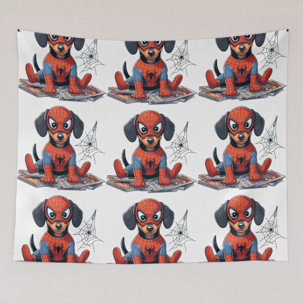 Item preview, Dachshund SpiderDog the Superhero Cartoon #3 designed and sold by AIrtisticPrints.