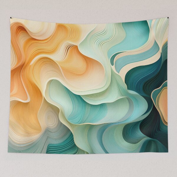 Item preview, Soothing Abstract Wavy Landscape Art designed and sold by VectorPlace.