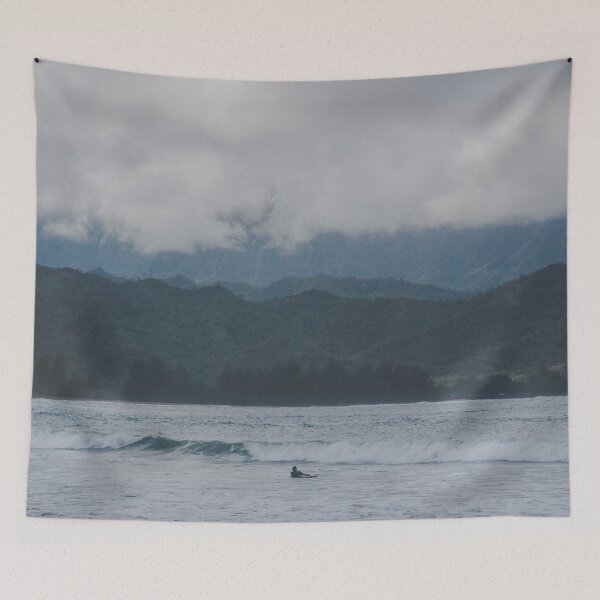 Item preview, Lone Surfer - Hanalei Bay - Kauai, Hawaii designed and sold by MeganMatsuoka.