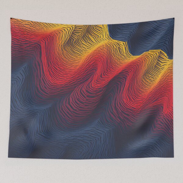 Item preview, Warm and Cool Hues Abstract Wave Art designed and sold by VectorPlace.