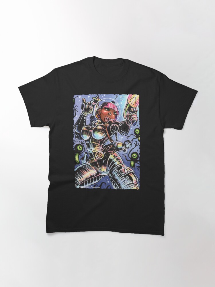 Thumbnail 2 of 7, Classic T-Shirt, SPACE BABE VS SHADOW ALIENS designed and sold by George Webber.