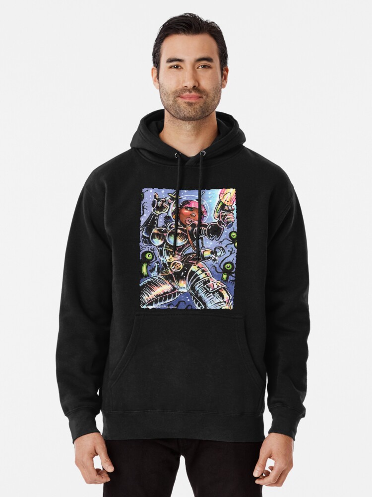 Pullover Hoodie, SPACE BABE VS SHADOW ALIENS designed and sold by George Webber