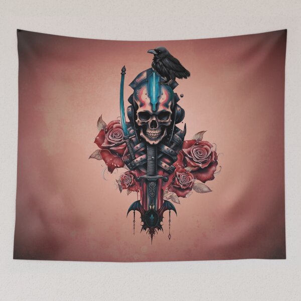 Item preview, Gothic Skull with crow designed and sold by nicky2342.