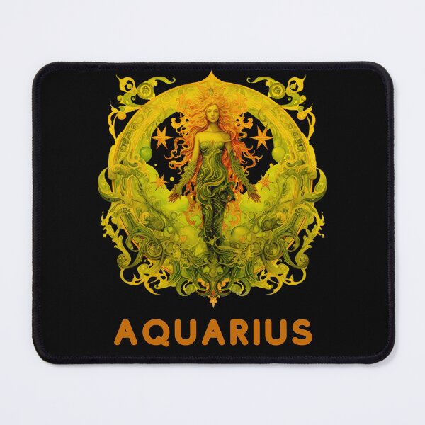 Item preview, Aquarius Zodiac-Horescope/SunSign Theme on   black background designed and sold by CosmicNook1.