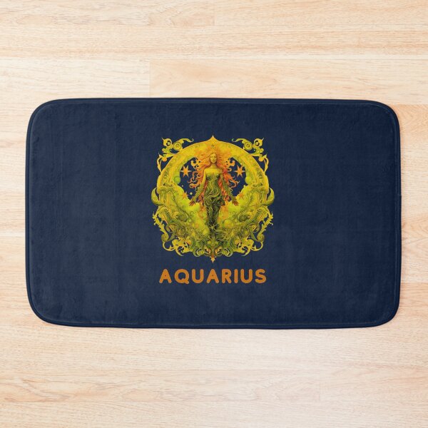 Item preview, Aquarius Zodiac-Horescope/SunSign Theme on   blue background designed and sold by CosmicNook1.