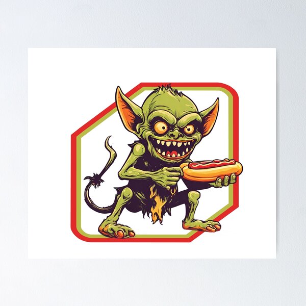Goblin eat hotdog 