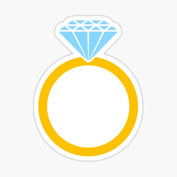 Diamond Engagement Ring With Gold Band Sticker for Sale by Gemma Hester
