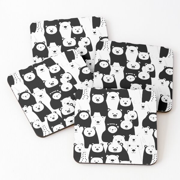 Item preview, Bears Black & White Pattern Abstract Animals designed and sold by LynZorHome.