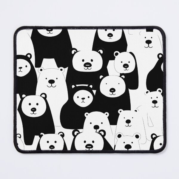 Item preview, Bears Black & White Pattern Abstract Animals designed and sold by LynZorHome.