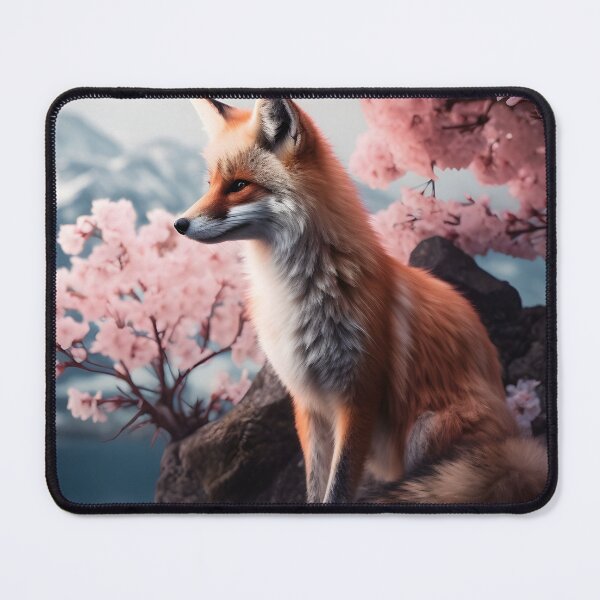 Item preview, Japanese Fox Cherry Blossom designed and sold by Yana Grech.