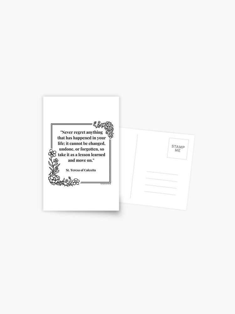 Thumbnail 1 of 2, Postcard, Never regret anything; take it as a lesson and move on designed and sold by ththpodcast.