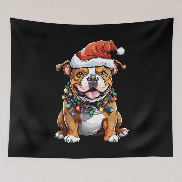 Item preview, American Bully Dog Christmas Santa Hat designed and sold by Peculiarts.