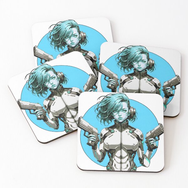 Item preview, Cyber/Kenetic woman with turquoise weapons designed and sold by Salimgor Hangaround Music.