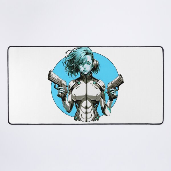 Item preview, Cyber/Kenetic woman with turquoise weapons designed and sold by Salimgor Hangaround Music.