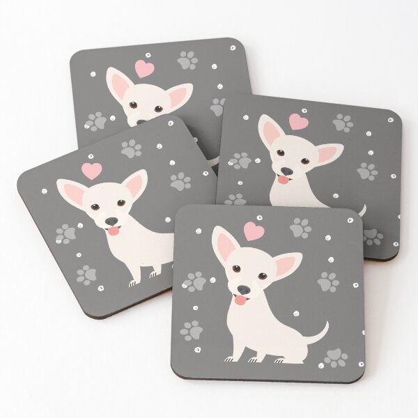 Item preview, White Chiweenie Dachshund Chihuahua Mix Upright Ears designed and sold by Lulupainting.