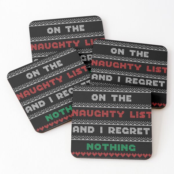 Item preview, On The List Of Naughty And I Regret Nothing Xmas Quote designed and sold by Pati-Design.