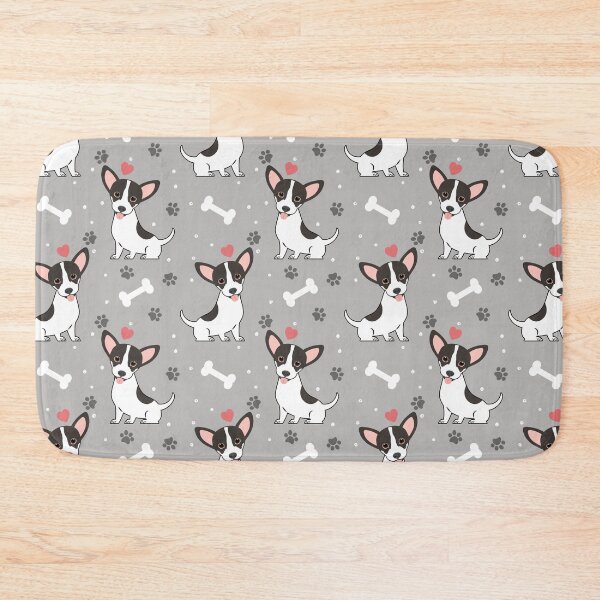 Item preview, White Black Chiweenie Dachshund Chihuahua Mix Upright Ears designed and sold by Lulupainting.