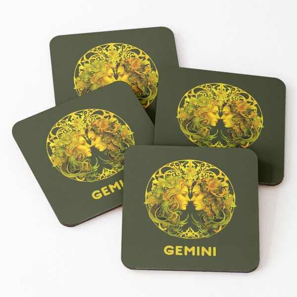Item preview, Gemini Zodiac- Horescope/SunSign Theme  on khaki background designed and sold by CosmicNook1.