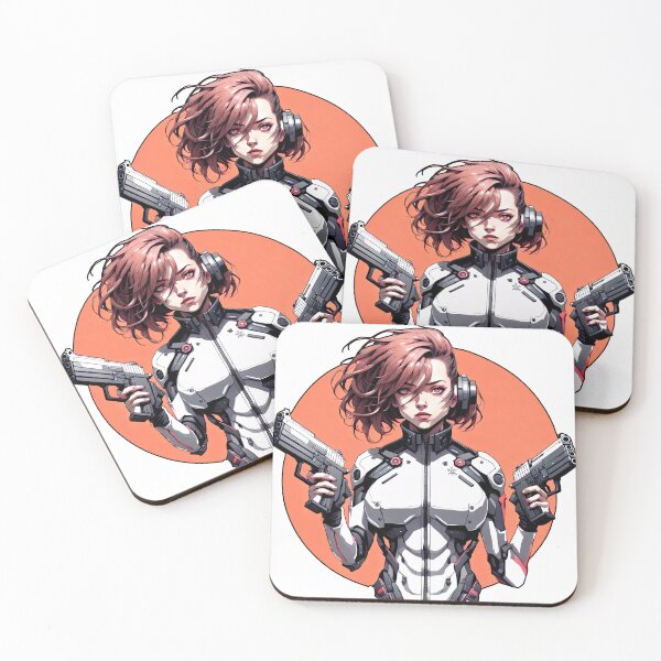 Item preview, Cyber/Kenetic woman with weapons original orange designed and sold by Salimgor Hangaround Music.