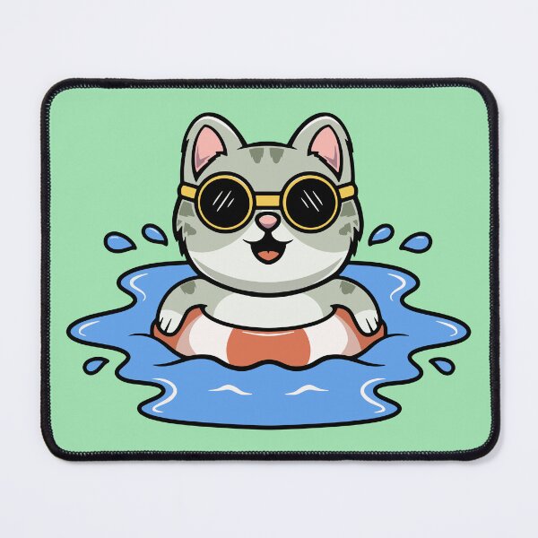 Item preview, Cute cat swimming cartoon illustration designed and sold by cubbone.