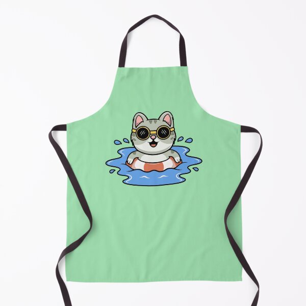 Item preview, Cute cat swimming cartoon illustration designed and sold by cubbone.