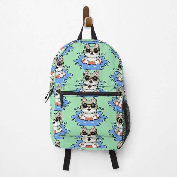 Item preview, Cute cat swimming cartoon illustration designed and sold by cubbone.