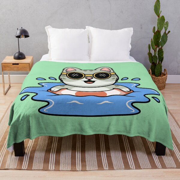 Item preview, Cute cat swimming cartoon illustration designed and sold by cubbone.
