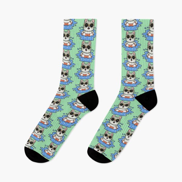 Item preview, Cute cat swimming cartoon illustration designed and sold by cubbone.