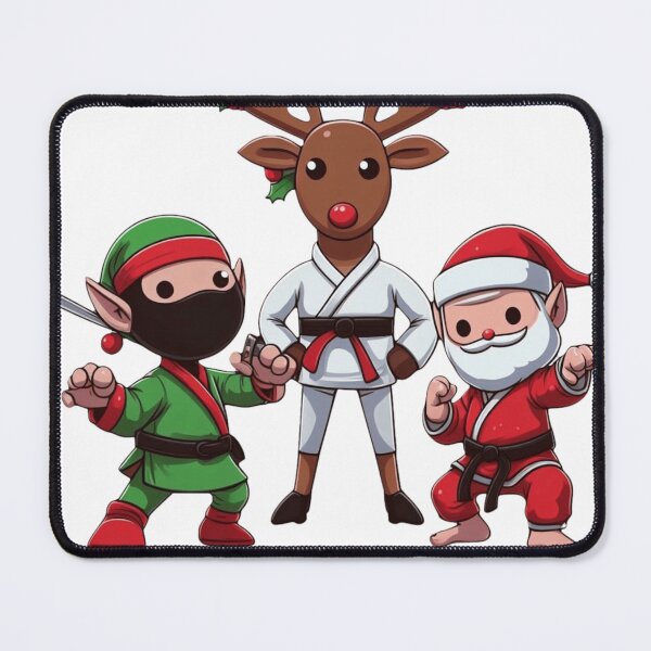 Item preview, Ninja Elves and Karate Reindeer Unite: Merry Christmartial Arts designed and sold by HeadTurningArt.