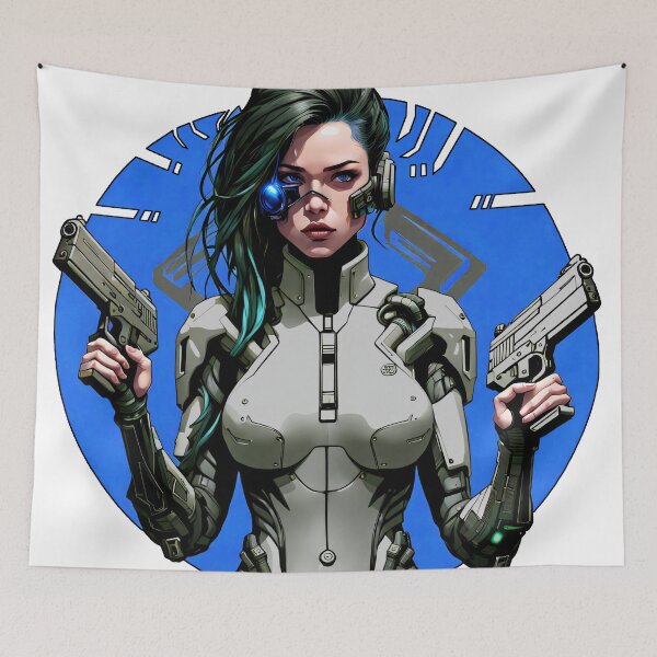 Item preview, Cyber/Kenetic woman with weapons and blue eye implant designed and sold by Salimgor Hangaround Music.