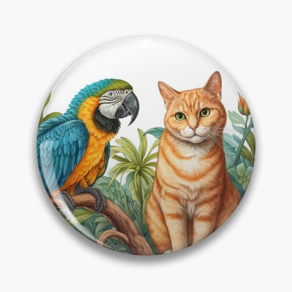 Item preview, Tropical cat and bird designed and sold by TatiRibeiro.