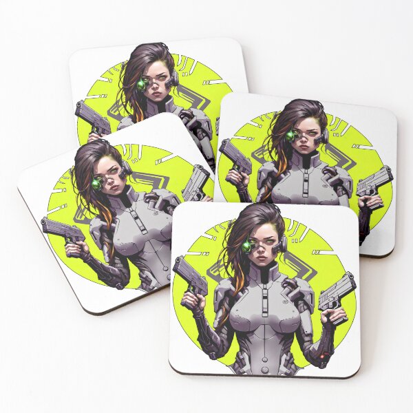 Item preview, Cyber/Kenetic woman with weapons and yellow eye implant designed and sold by Salimgor Hangaround Music.