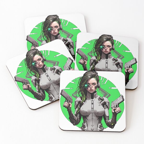 Item preview, Cyber/Kenetic woman with weapons and green eye implant designed and sold by Salimgor Hangaround Music.