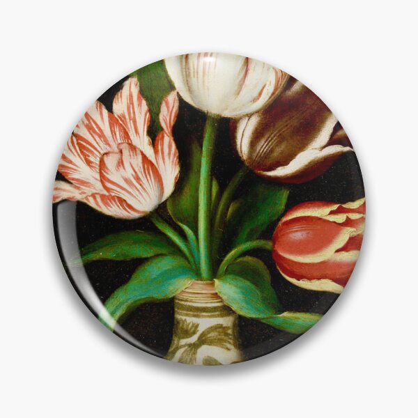 Item preview, Four Tulips Still Life Painting by Ambrosius Bosschaert the Elder designed and sold by Vicky Brago-Mitchell®.