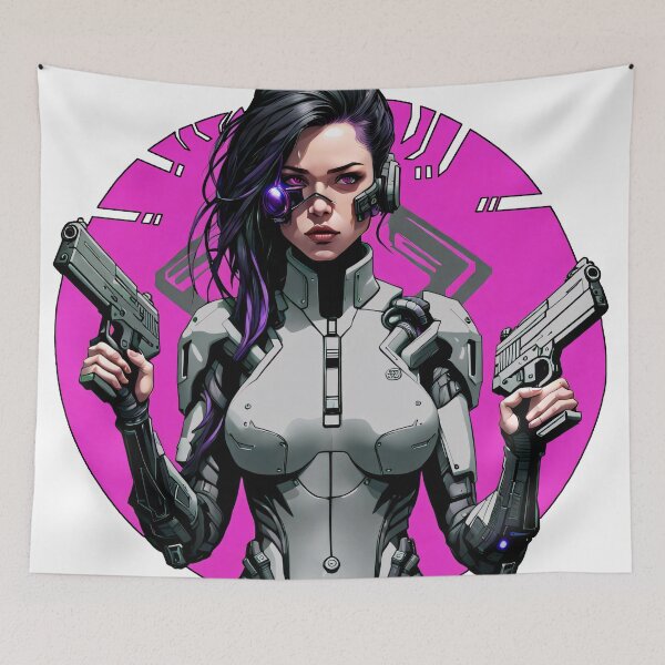 Item preview, Cyber/Kenetic woman with weapons and purple eye implant designed and sold by Salimgor Hangaround Music.