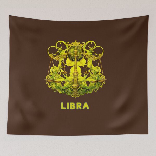 Item preview, Libra Zodiac- Horescope/SunSign Theme  on on brown background designed and sold by CosmicNook1.