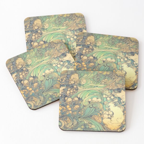 Item preview, Vintage Psychedelic Art Nouveau Abstract Swirl Pattern designed and sold by entwithanaxe.