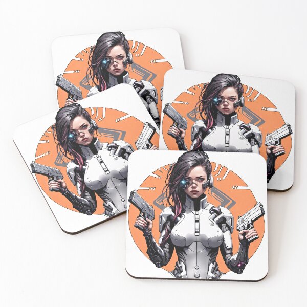 Item preview, Cyber/Kenetic woman with weapons and orange eye implant designed and sold by Salimgor Hangaround Music.