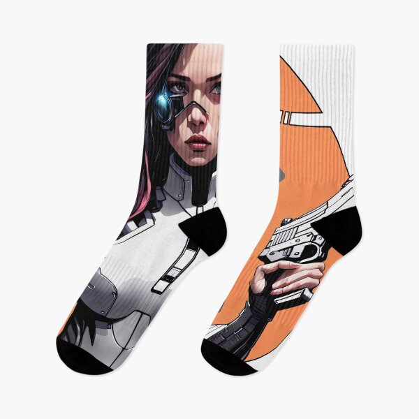 Item preview, Cyber/Kenetic woman with weapons and orange eye implant designed and sold by Salimgor Hangaround Music.