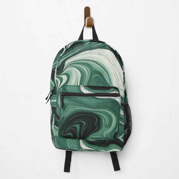 Item preview, Emerald green suminagashi water marbling pattern designed and sold by patterncrow.