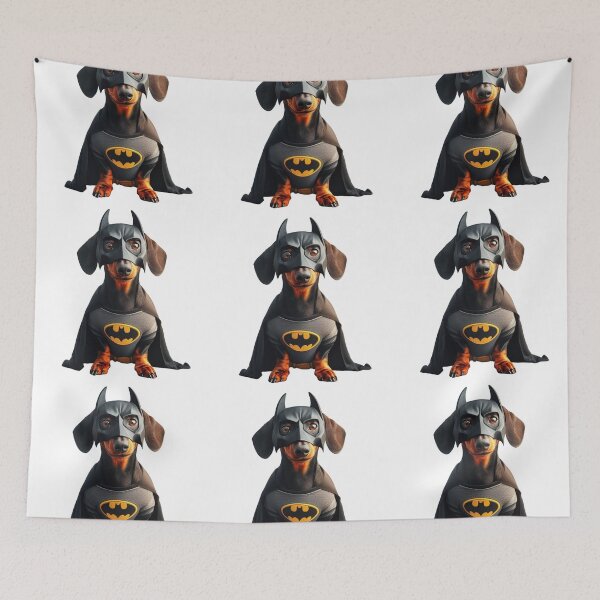 Item preview, Dachshund BatDog the Superhero no background #5 designed and sold by AIrtisticPrints.