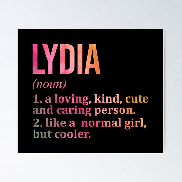 Item preview, Lydia Name Definition in Watercolor designed and sold by XCIV.