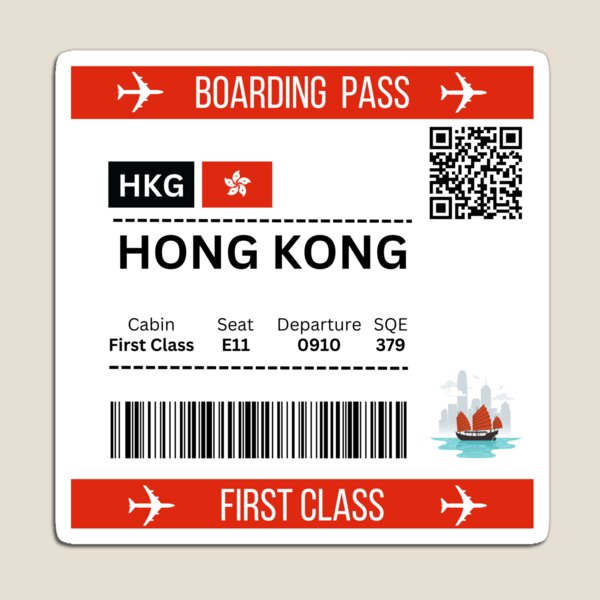 Item preview, Hong Kong Boarding Pass designed and sold by StarTribe.
