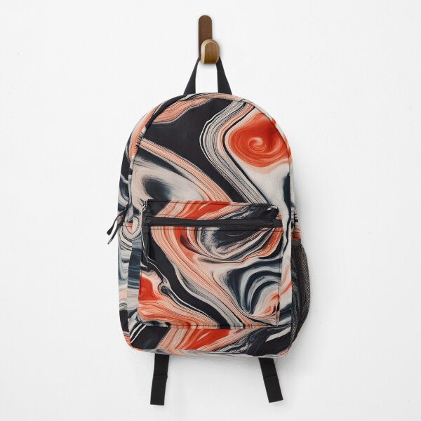 Item preview, Red, black and white suminagashi water marbling pattern designed and sold by patterncrow.