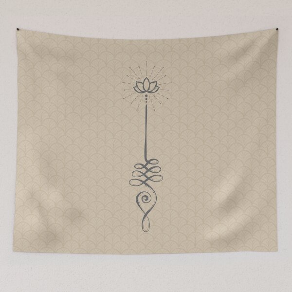Item preview, Unalome with Fan Background - Dove + Slate designed and sold by Irene Estelle.