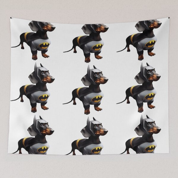 Item preview, Dachshund BatDog the Superhero no background #7 designed and sold by AIrtisticPrints.