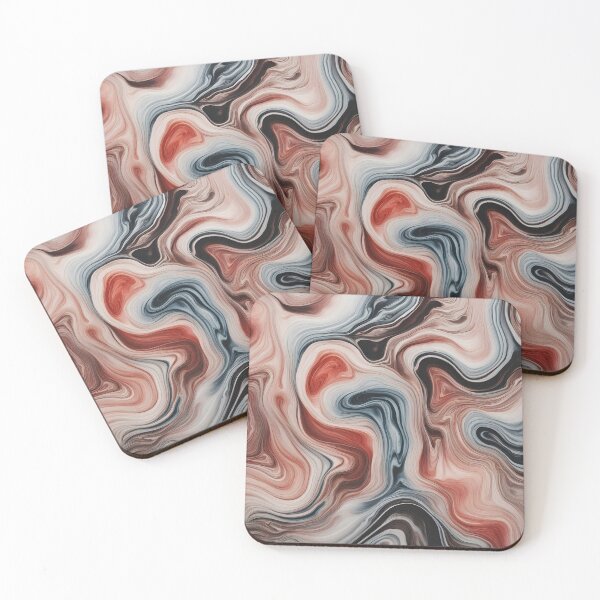 Item preview, Red, black and white suminagashi japanese marbling pattern designed and sold by patterncrow.